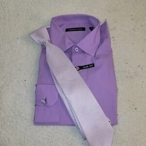 adrienne vittadini dress shirt Adrienne Vittadini Long Sleeve Dress Shirt Mens 15- 15 1/2 34/35 Royal Blue